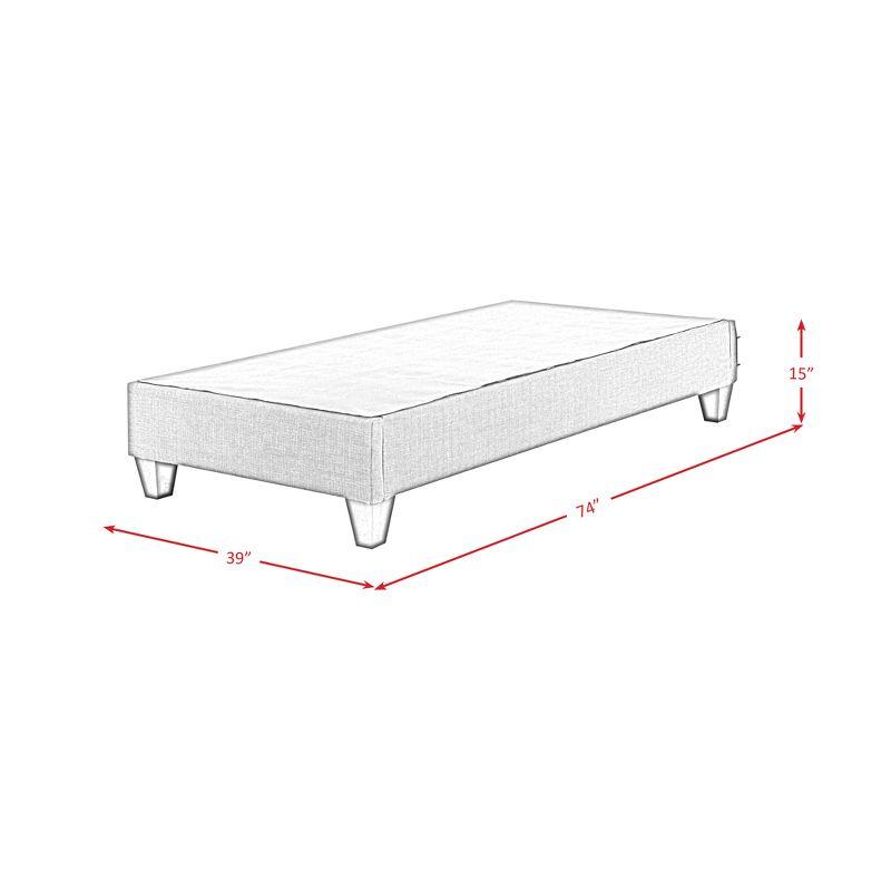 Picket House Furnishings Twin Abby Platform Bed Cream: Faux Leather Upholstery, No Box Spring Needed