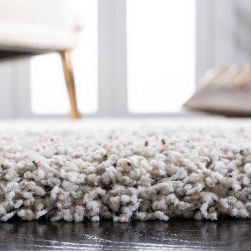 Hudson Shag SGH295 Power Loomed Indoor Area Rug - Ivory/Grey - 4'x4' - Safavieh