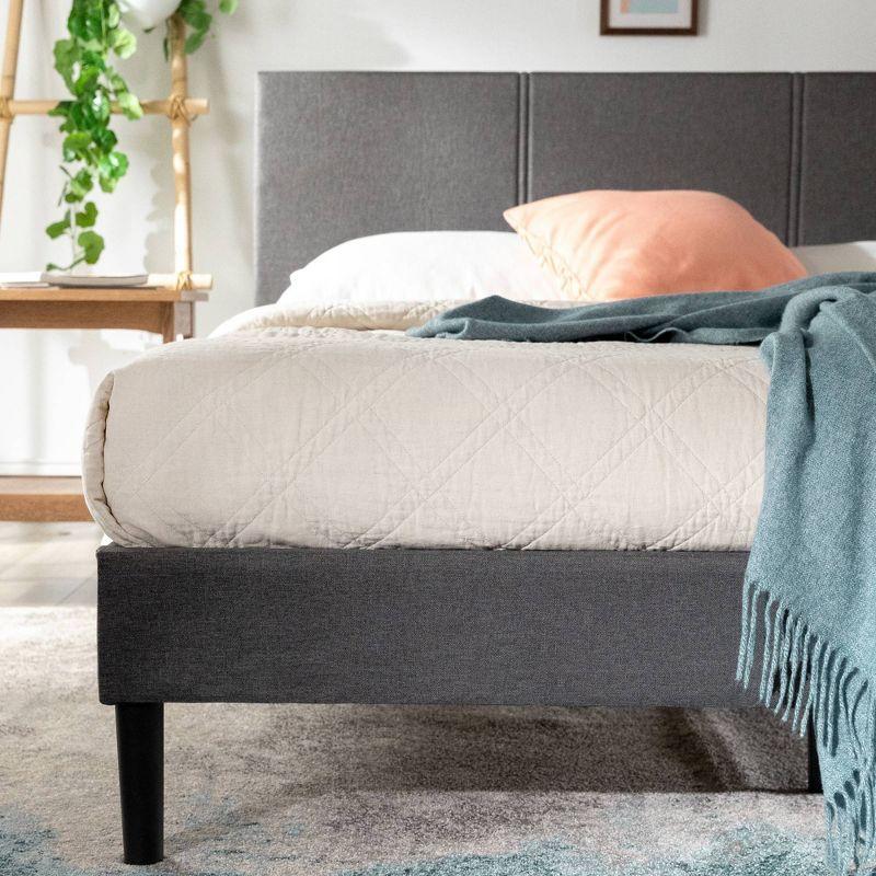 Zinus Cambril 38 inch Upholstered Platform Bed Frame with Sustainable Bamboo Slats