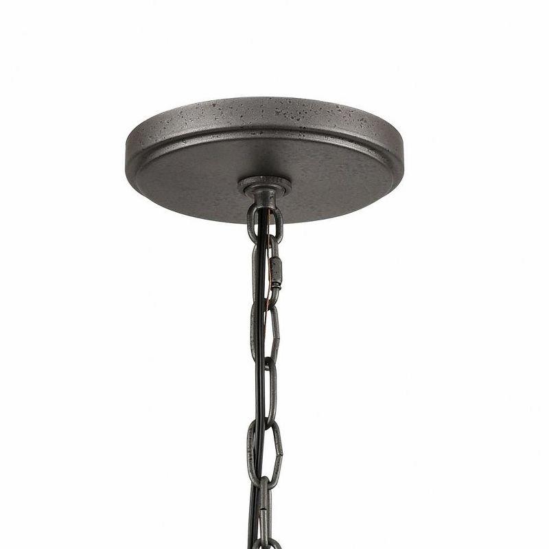 North Shore Iron and Palisade Gray 3-Light Chandelier