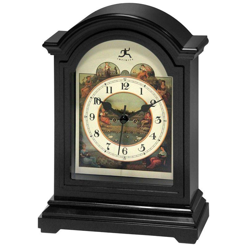 Infinity Instruments Classic Grandfather Plastic Tabletop Clock 9 Inches