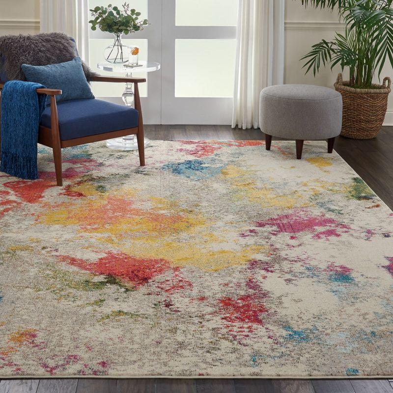 Ivory Abstract Hand-knotted 9' x 12' Synthetic Rug