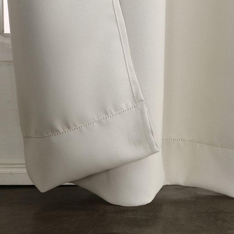 54"x108" Sun Zero Blackout Kenneth Energy Saving Grommet Curtain Panel Pearl: Modern Thermal Insulated Noise Reduction