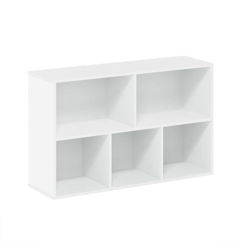 31" 5-Cube Geometric Decorative Bookshelf with Anti-Toppling Reversible Open Bookshelf Storage Organizer for Study&Office