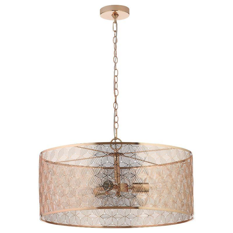 Amezcua 3 - Light Polished Gold Metal Drum Chandelier