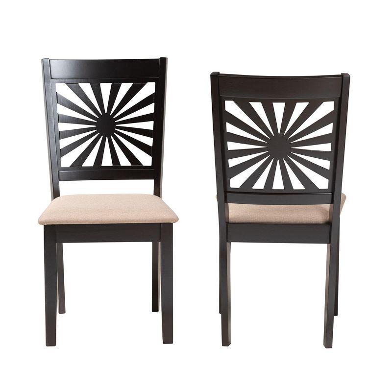 Baxton Studio Olympia Modern Fabric and Wood Dining Chair Set