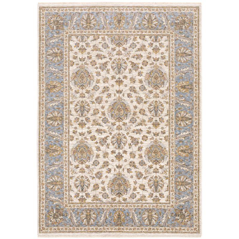 Oriental Weavers Maharaja 5091Z Ivory/ Blue Indoor Area Rug - 5'3" x 7'6"