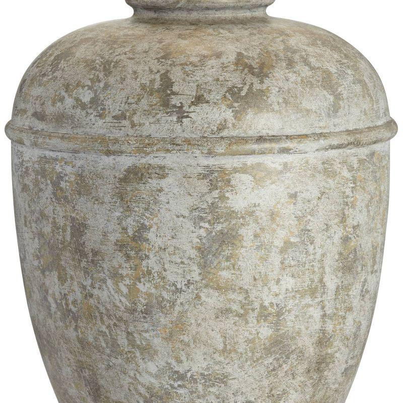 John Timberland Otero Rustic Table Lamp Southwest 27" Tall Faux Mottled Stone Cream Linen Drum Shade for Bedroom Living Room Bedside Nightstand Kids