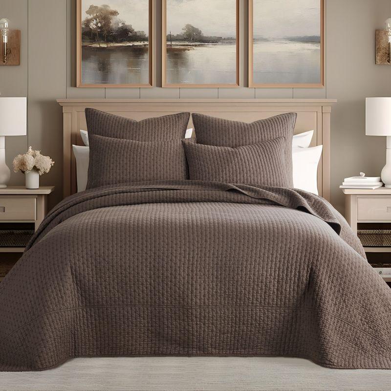 Cocoa Cotton Full Reversible Bedspread Set