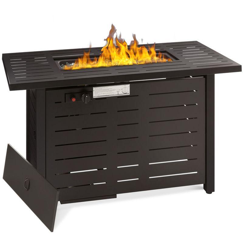 25'' H x 20'' W Steel Propane Outdoor Fire Pit Table with Lid