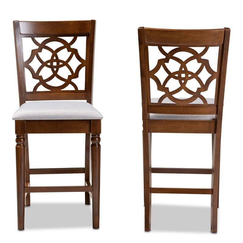 Set of 2 Oscar Pub Chair - Baxton Studio: Counter Height, Danish Modern Style, Wood Frame & Foam-Padded Seat