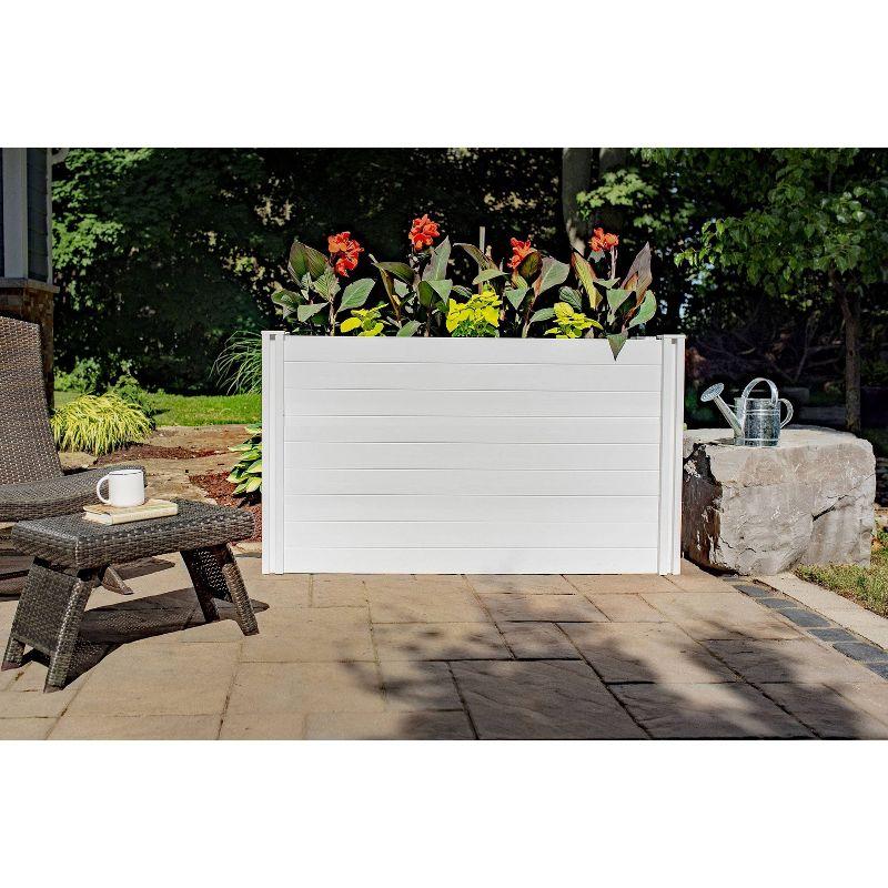 Classic White Vinyl Long Outdoor Planter Box