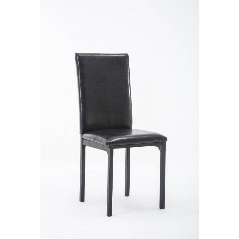 Set of 4 Arjen Dining Chairs Black - Boraam: Faux Leather, Metal Frame, Contemporary Style