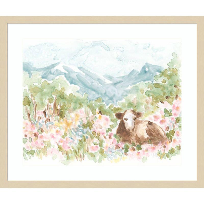 Amanti Art Cow Meadow V by June Erica Vess Framed Wall Art Print