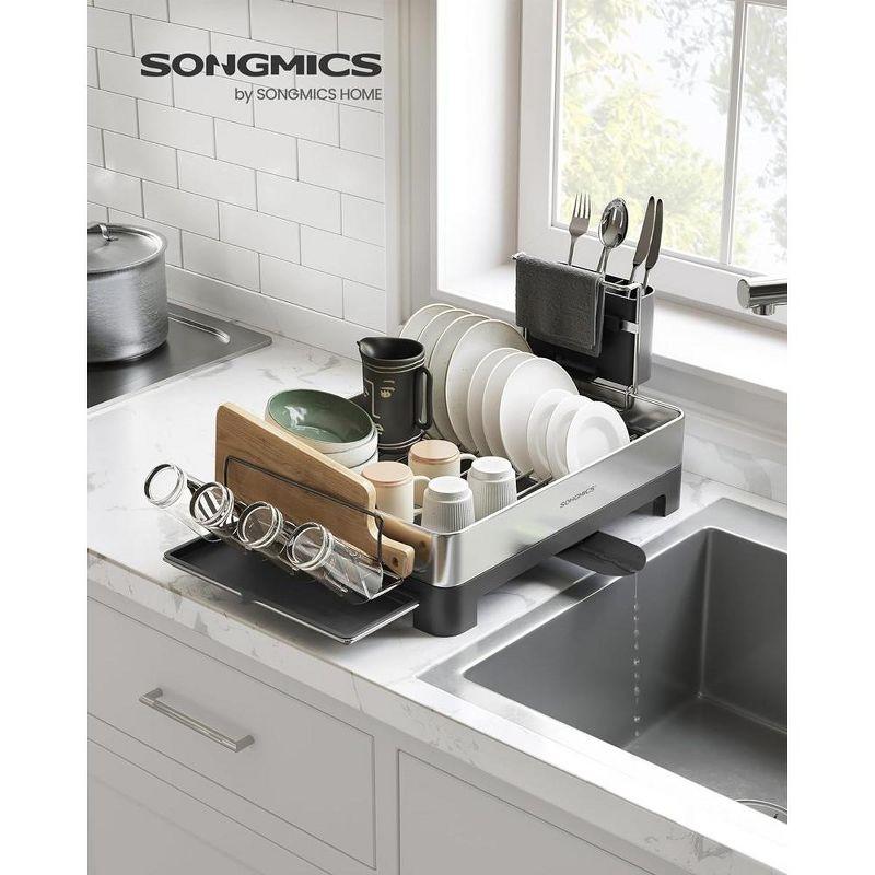 SONGMICS Stainless Steel Dish Drying Rack, Dish Drainers for Kitchen Counter