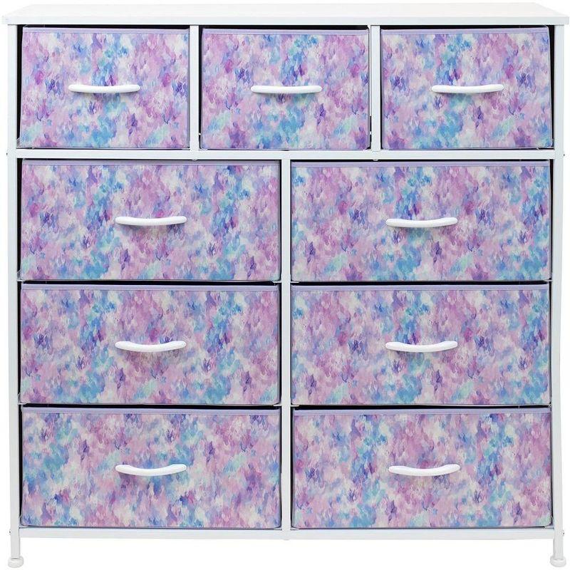 Sorbus Dresser with 9 Drawers - Furniture Storage Chest Tower Unit for Bedroom, Closet, etc - Steel Frame, Wood Top, Fabric Bins