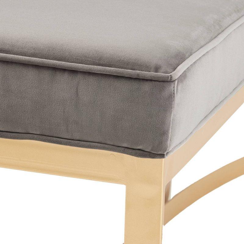 Martha Stewart Secor Velvet Upholstered Bench with Metal Base