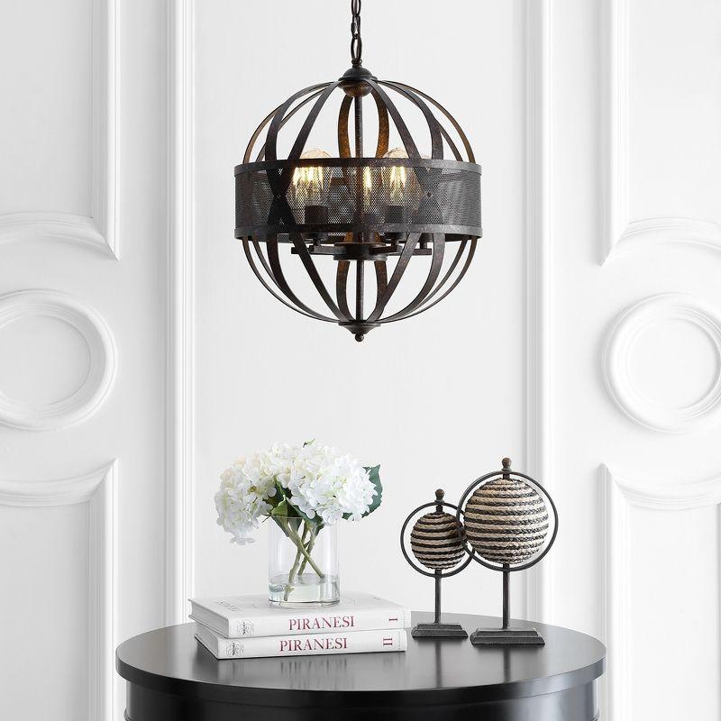 Contemporary 16.75" Dark Grey Metal Sphere Globe Pendant