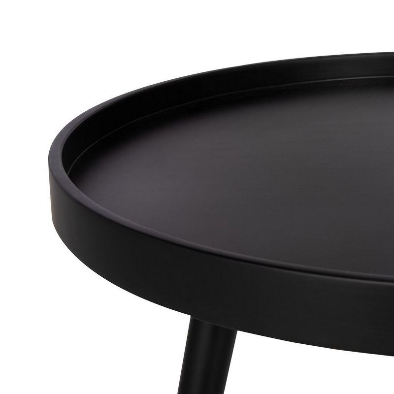 Fritz Round Tray Side Table - Black - Safavieh.