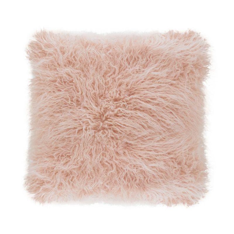 Saro Lifestyle Mongolian Faux Fur Throw Pillow