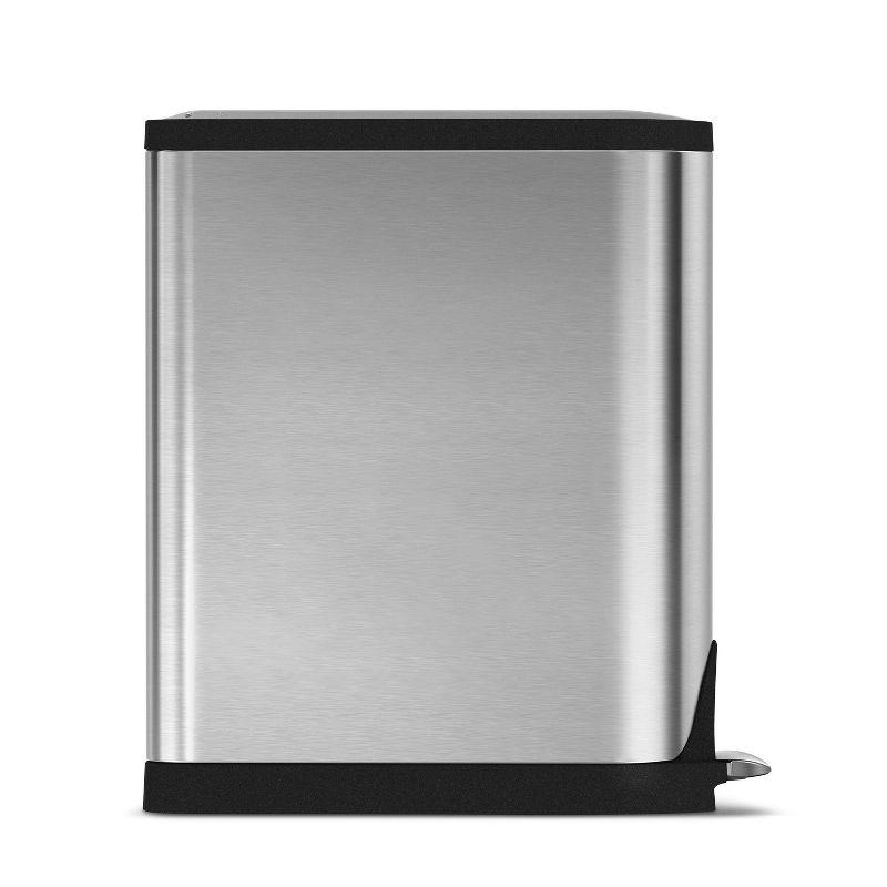 Simplehuman 45-Liter Brushed Stainless Steel Butterfly Step Trash Can