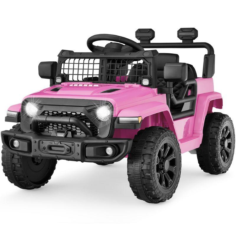 Pink 6V Kids Ride-On Truck with Remote Control and LED Lights