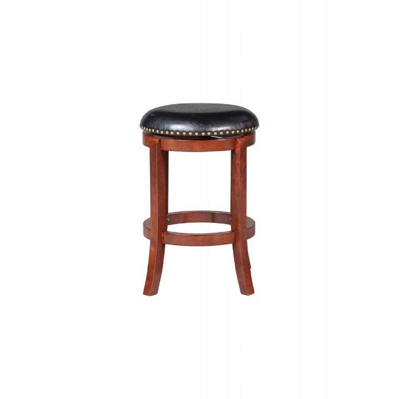 Cordova 24" Counter Height Barstool Cherry - Boraam: Swivel, Backless, Faux Leather, Wood Legs