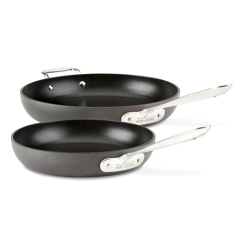 Black Aluminum Non-Stick Fry Pan Set, 10" & 12"