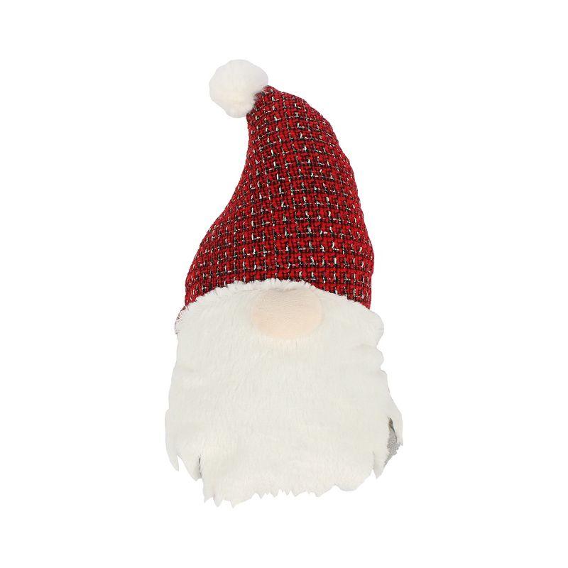 Festive Red and White Gnome Shaped Kids Pillow