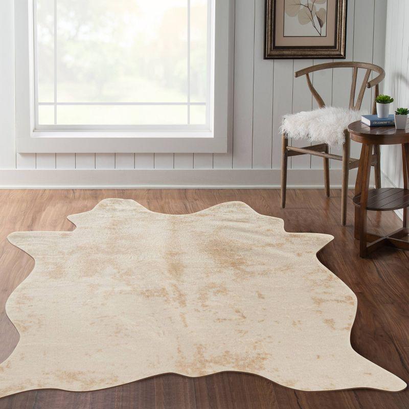 Shaped Faux Animal Hide Rug