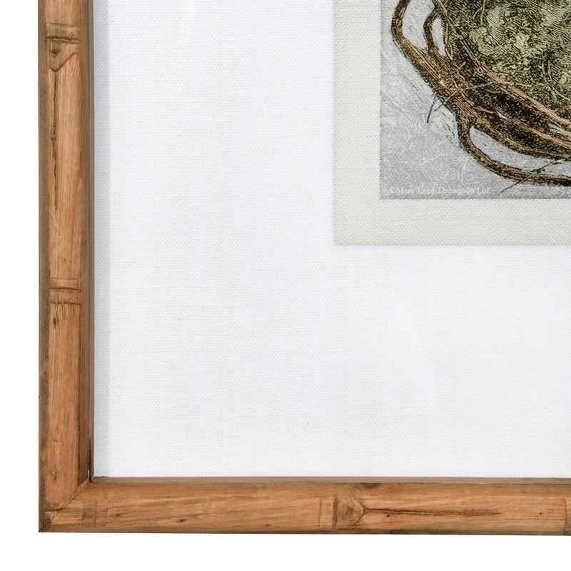 Storied Home (Set of 2) 18" Square Wood Framed Wall Arts with Bird and Nest : Modern Decor, Sawtooth Back Mount