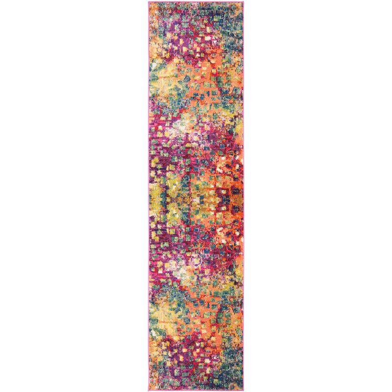 Madison MAD425 Power Loomed Indoor Runner Rug - Fuchsia/Gold - 2'2"x18' - Safavieh