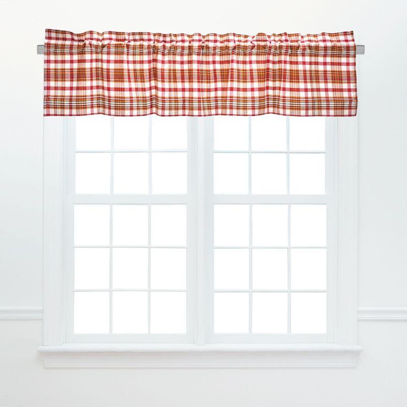 Abingdon Plaid Red Cotton Rod Pocket Valance