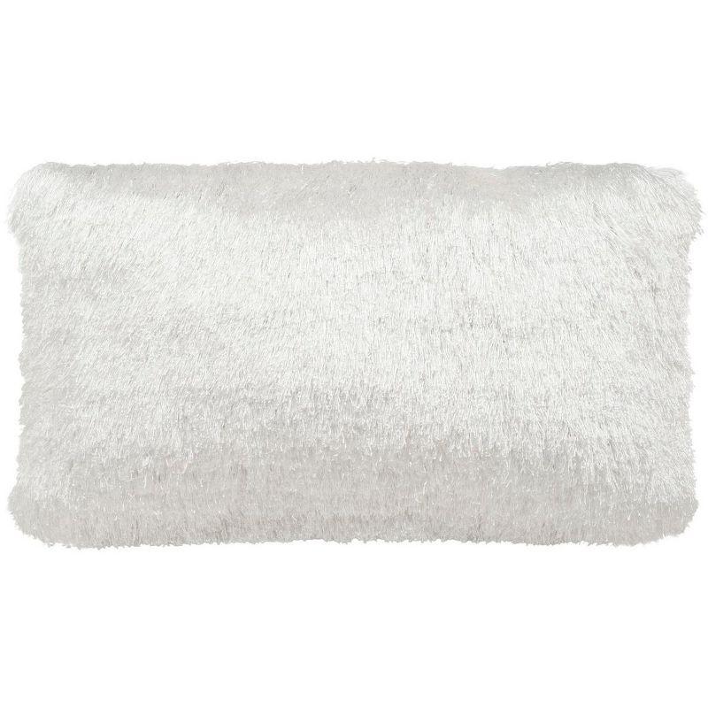 Indoor/Outdoor Shag Pillow - Pearl - 14"X24" - Safavieh