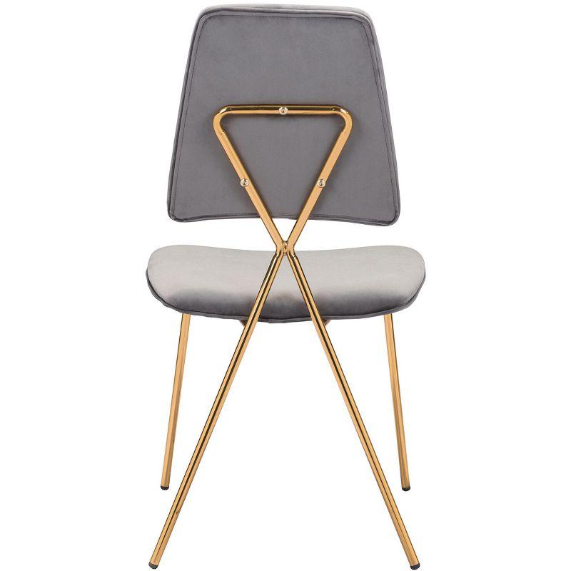 Zuo Chloe Dining Chair (Set of 2) Gray and Gold