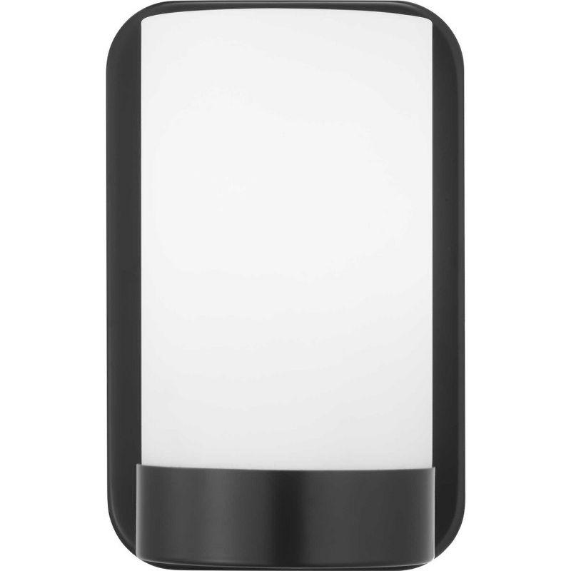 Progress Lighting Elevate 1-Light Wall Sconce, Matte Black, Etched White Glass Shade