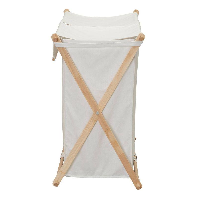 Household Essentials Wood X-Frame Double Sorter White: Removable Liner, 40 lb Capacity, Clothes Drying Rack