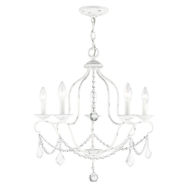 Livex Lighting Chesterfield 5 - Light Chandelier in  Antique White