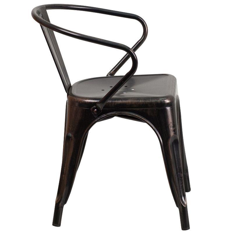 Flash Furniture Hucheson Metal Indoor-Outdoor Chair with Arms