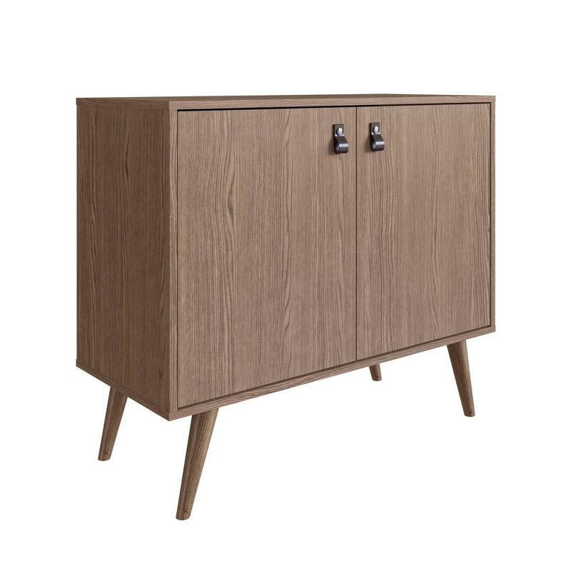 Amber Accent Faux Leather Handles Cabinet - Manhattan Comfort