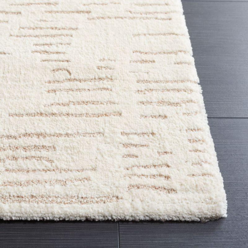 Ivory Beige Hand-Knotted Synthetic Runner Rug 2'2" x 8'