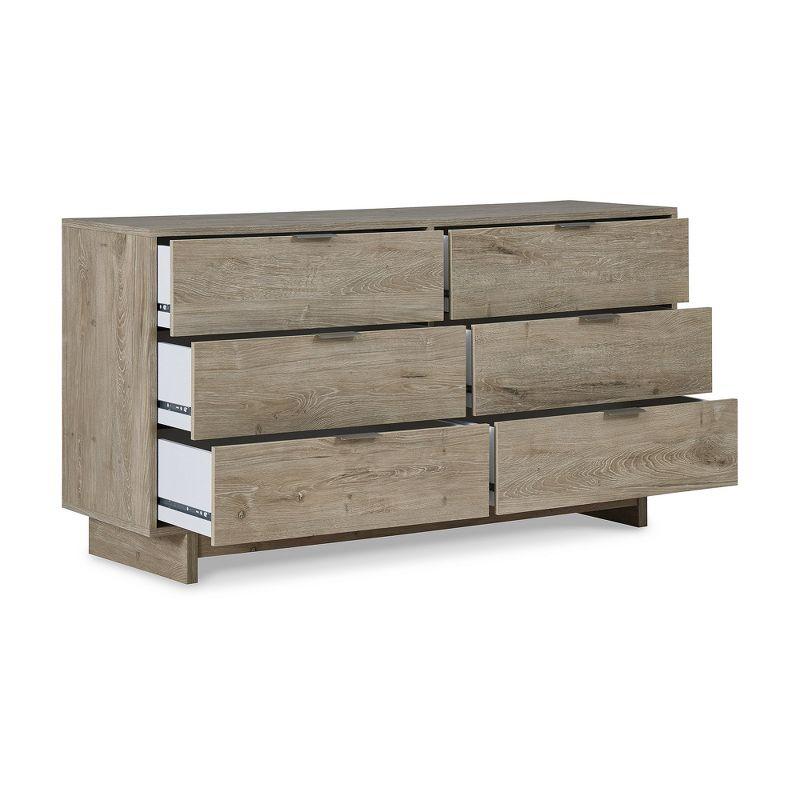 Signature Design by Ashley Contemporary Oliah 6 Drawer Dresser, Natural