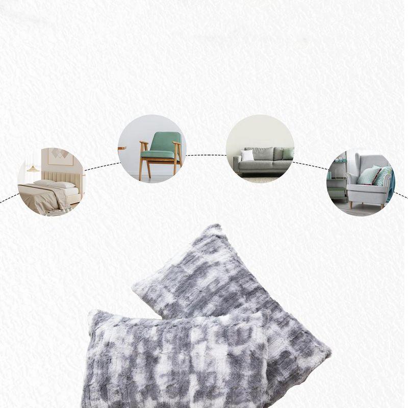 Cheer Collection Geometric Faux Fur Throw Pillow