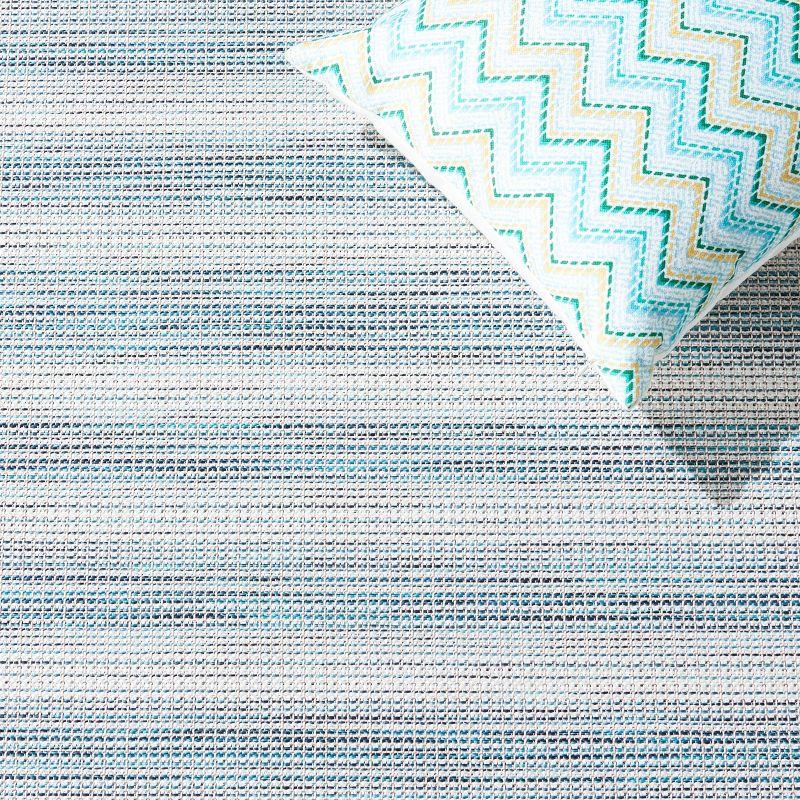 Hampton HTN231 Power Loomed Indoor/Outdoor Area Rug - Aqua/Ivory - 8'x10' - Safavieh.