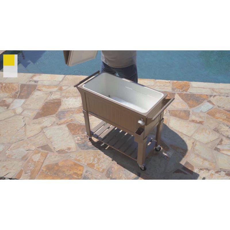 Permasteel Permasteel 80 Qt. Furniture Style Rolling Patio Cooler