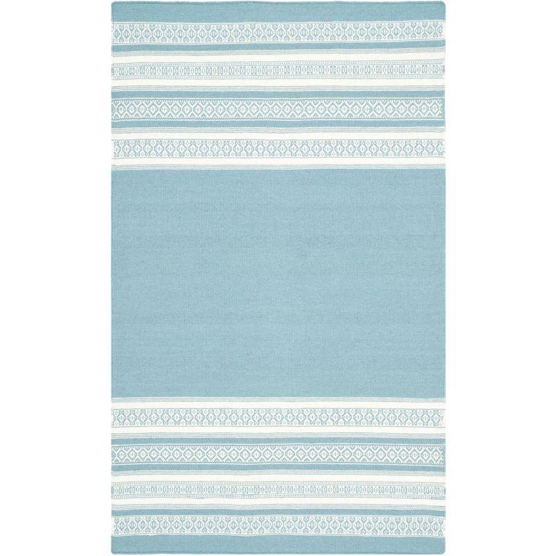 Dhurries DHU601 Hand Woven Area Rug - Turquoise - 3'x5' - Safavieh.