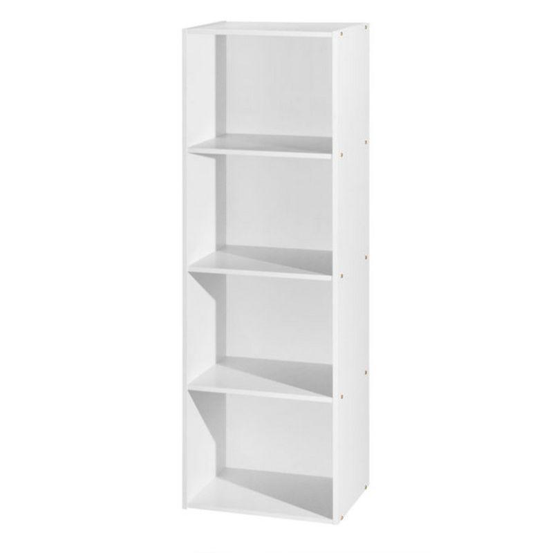 Hodedah 12 x 16 x 47 Inch 4 Shelf Bookcase and Office Organizer Solution for Living Room, Bedroom, Office, or Nursery, White Finish