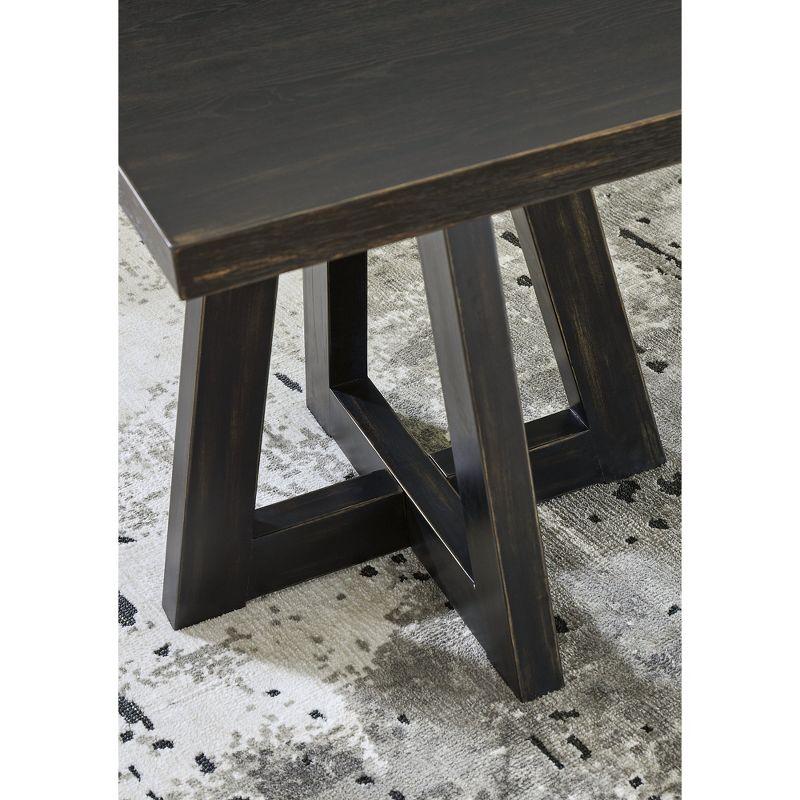 Black Square Contemporary Wood End Table