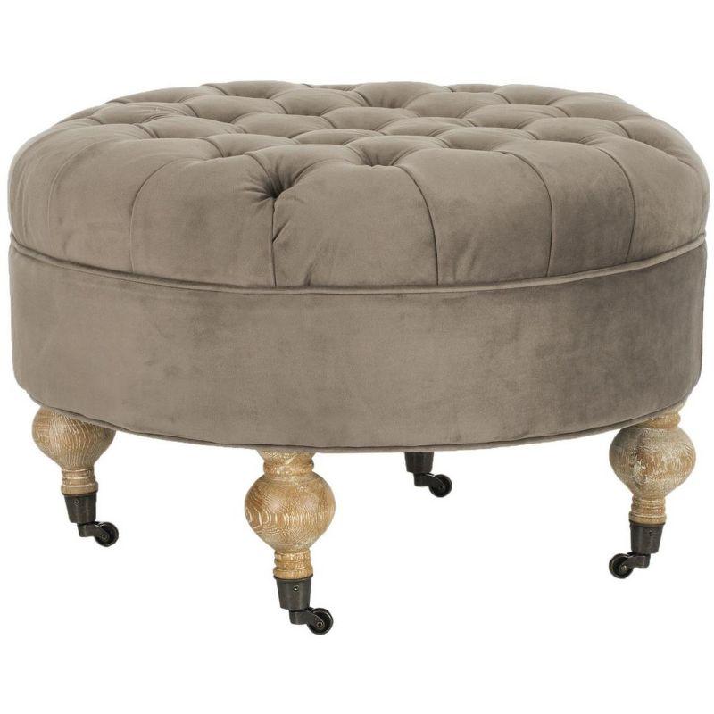 Clara Round Ottoman - MCR4601 - Mushroom - Safavieh