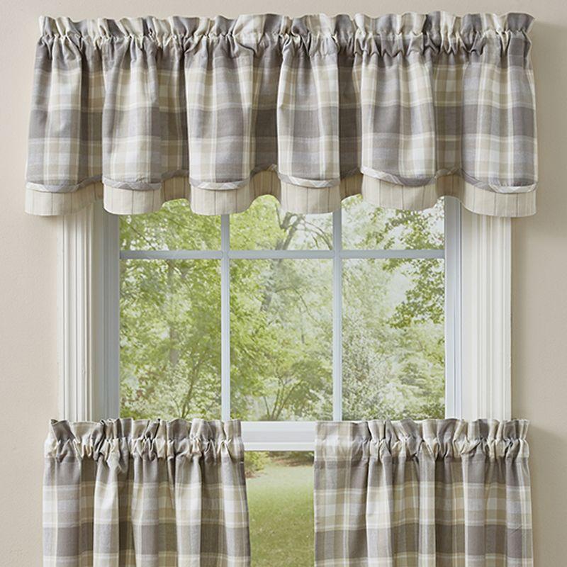 Weathered Oak Plaid Cotton Rod Pocket Valance 16''L